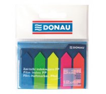 Jelölőcímke műanyag nyíl forma, 5x25 lap, 12mmx45 mm, Donau